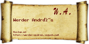 Werder András névjegykártya