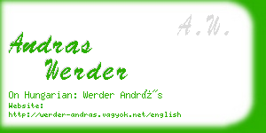 andras werder business card